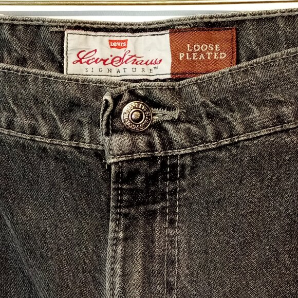 LEVI'S 546 Jeans Men's 42 x 32 Vintage Black Loose Pleated Made in USA - Picture 5 of 13